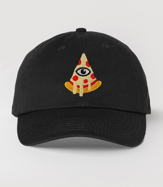 All Seeing Pizza Slice Dad Hat