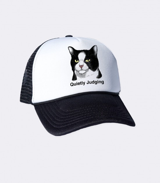 Quietly Judging Cat Trucker Cap