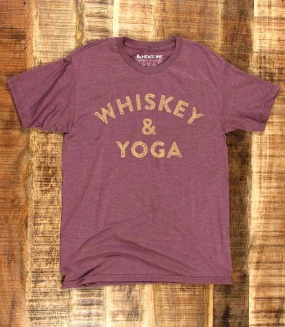 Whiskey & Yoga Men's Funny Drinking T-Shirt