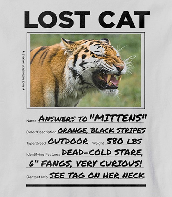 Lost Cat Funny Men's T-Shirt | Headline Shirts