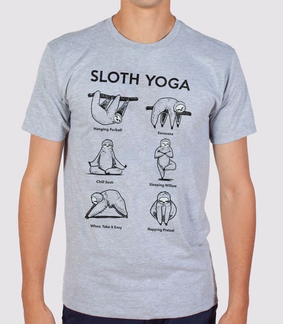 Sloth Yoga Funny Men's Cotton/Poly T-Shirt