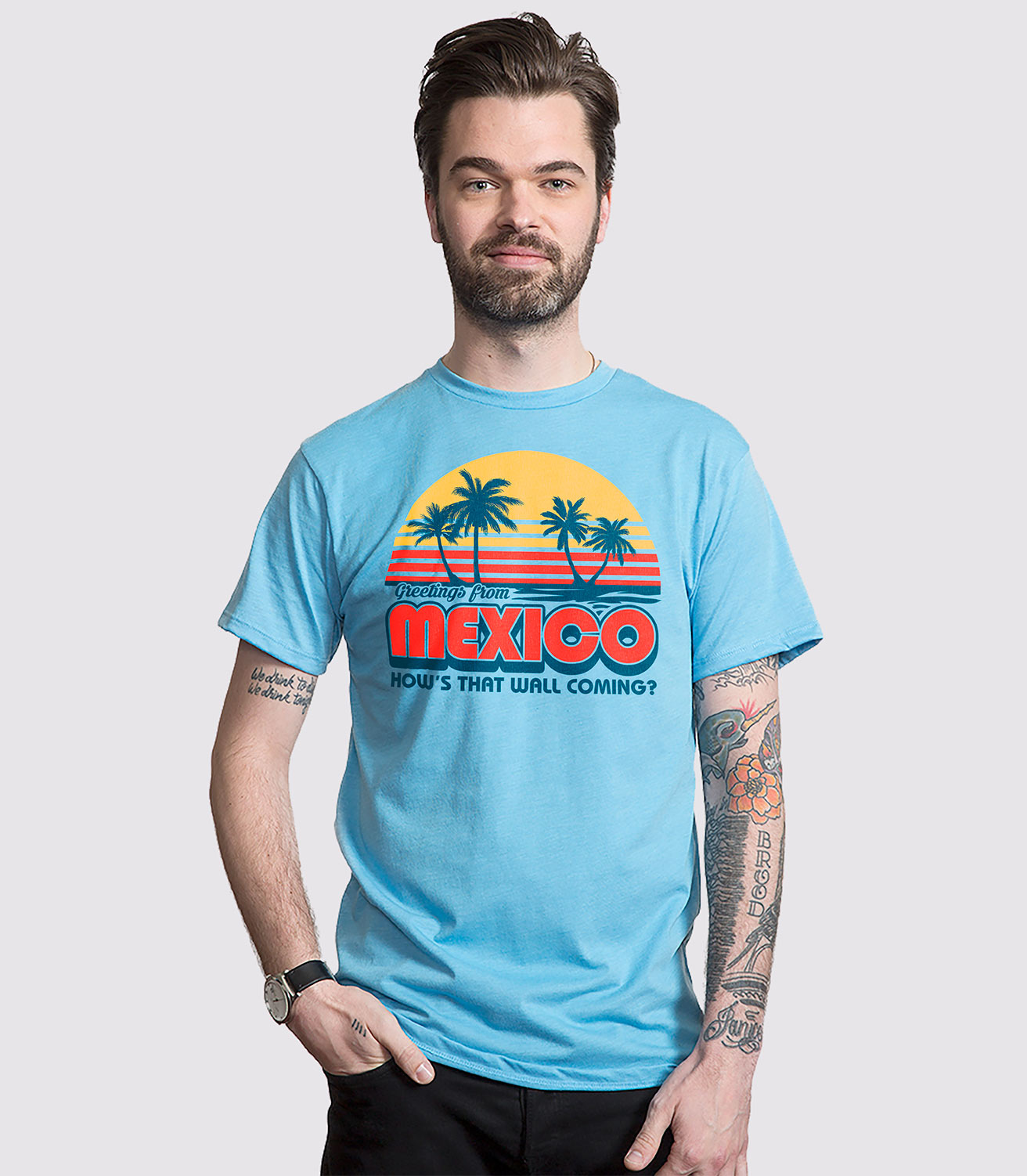 Greetings From Mexico Mens Funny T Shirt Headline Shirts