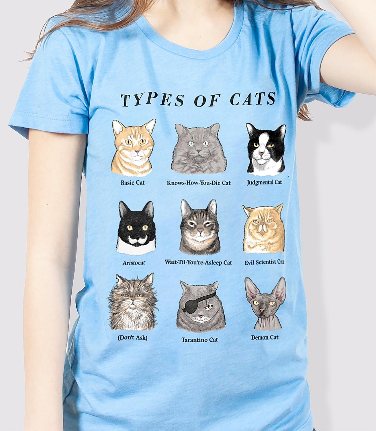 Velocitee Ladies T-Shirt Cat Face Feline Cat Lover Kitty W17312